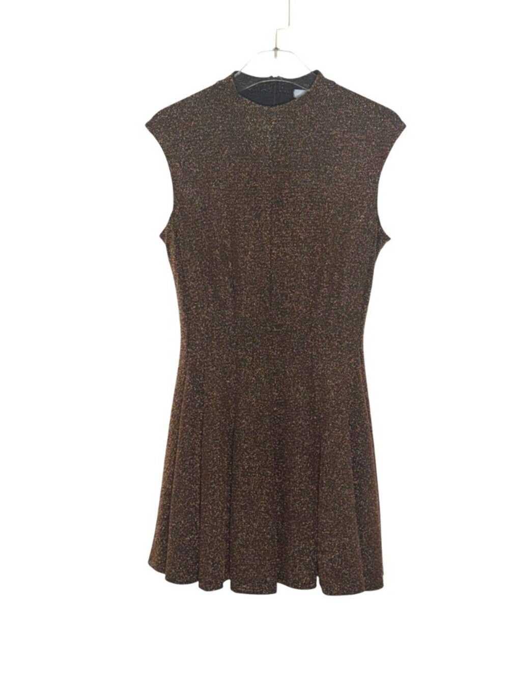 Antonio Melani Black Gold Metallic Fit Flare Dress Medium NWT